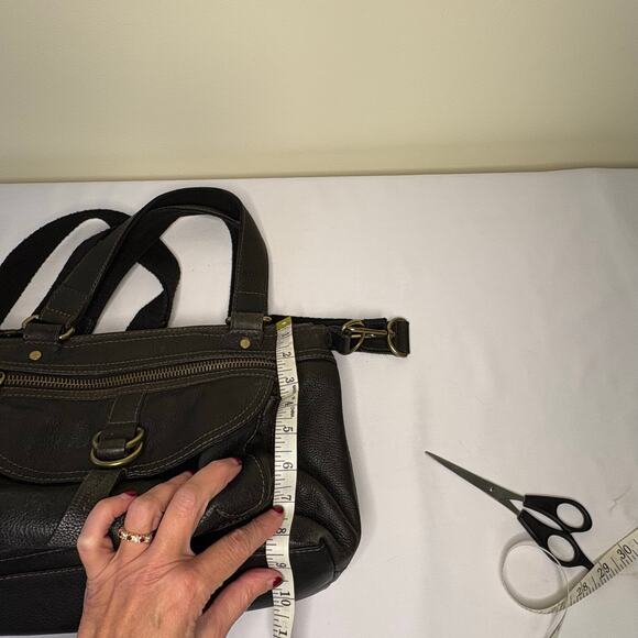 Fossil Long Live Vintage Leather Handbag Purse Crossbody | Dark Brown Y2K Hobo - Picture 12 of 16